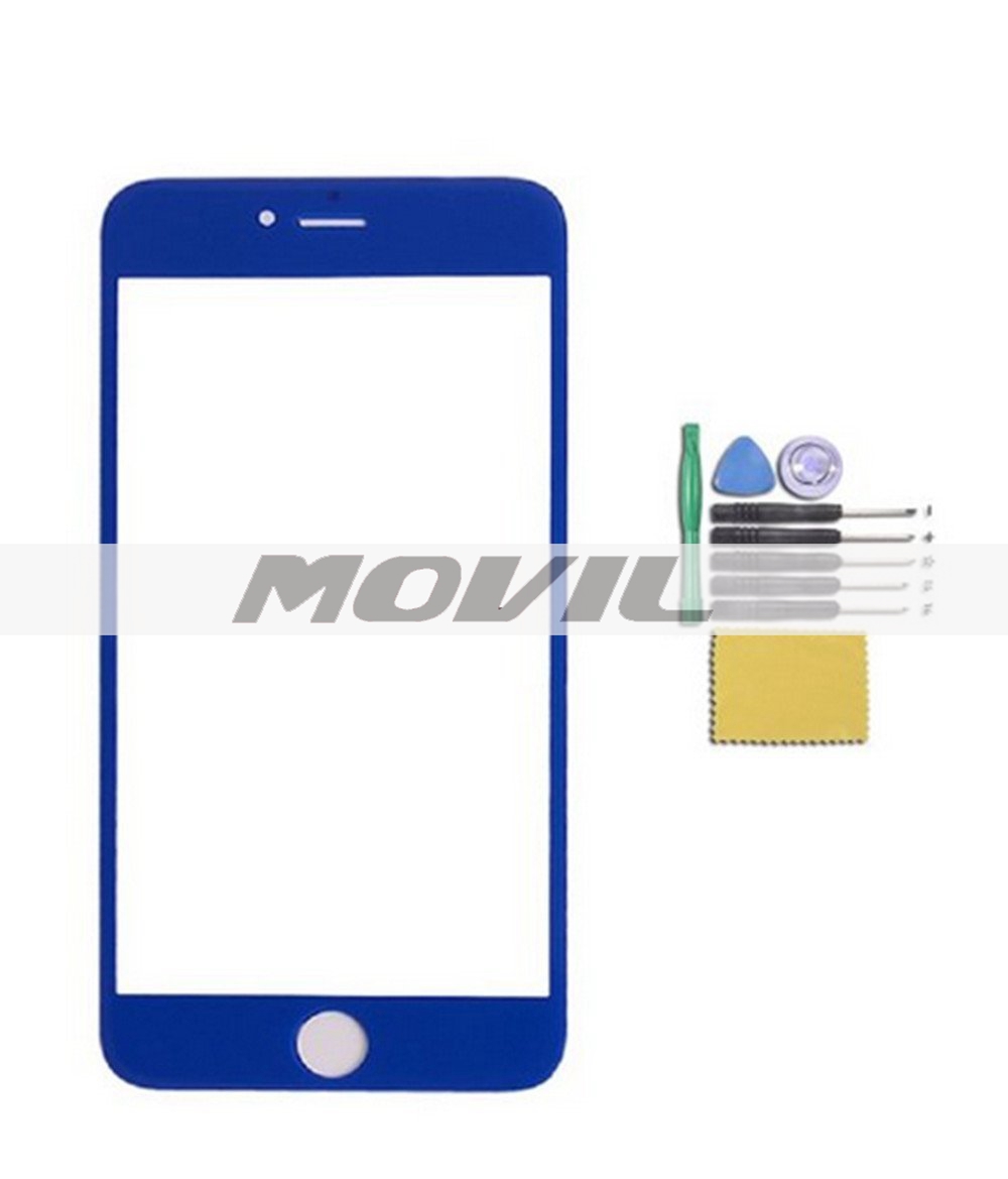 Color Front Screen Glass Lens Repair Replacement for iPhone 6 plus 5.5(blue)